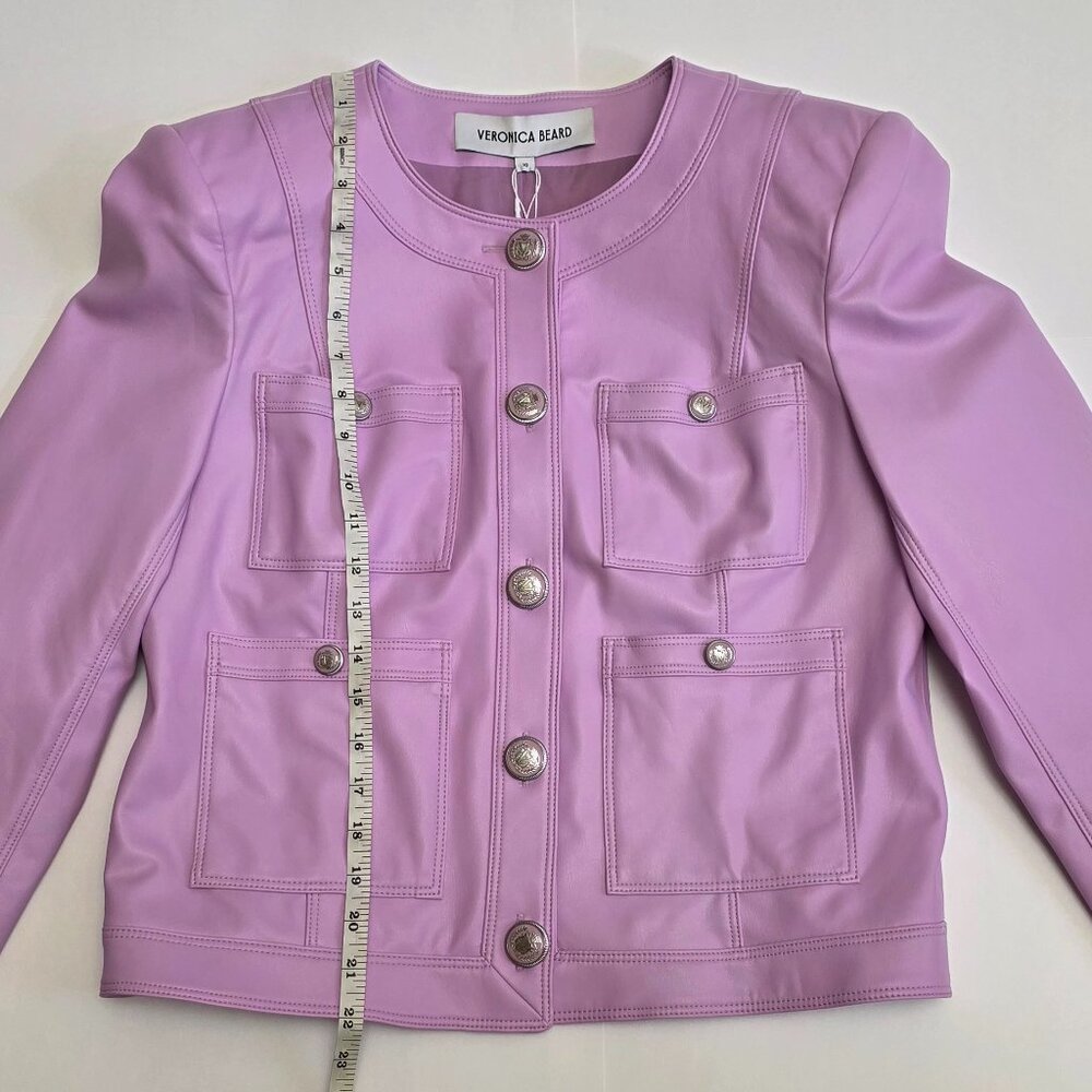 Veronica Beard Ozuna Faux Leather Crop Jacket - Picture 14 of 15